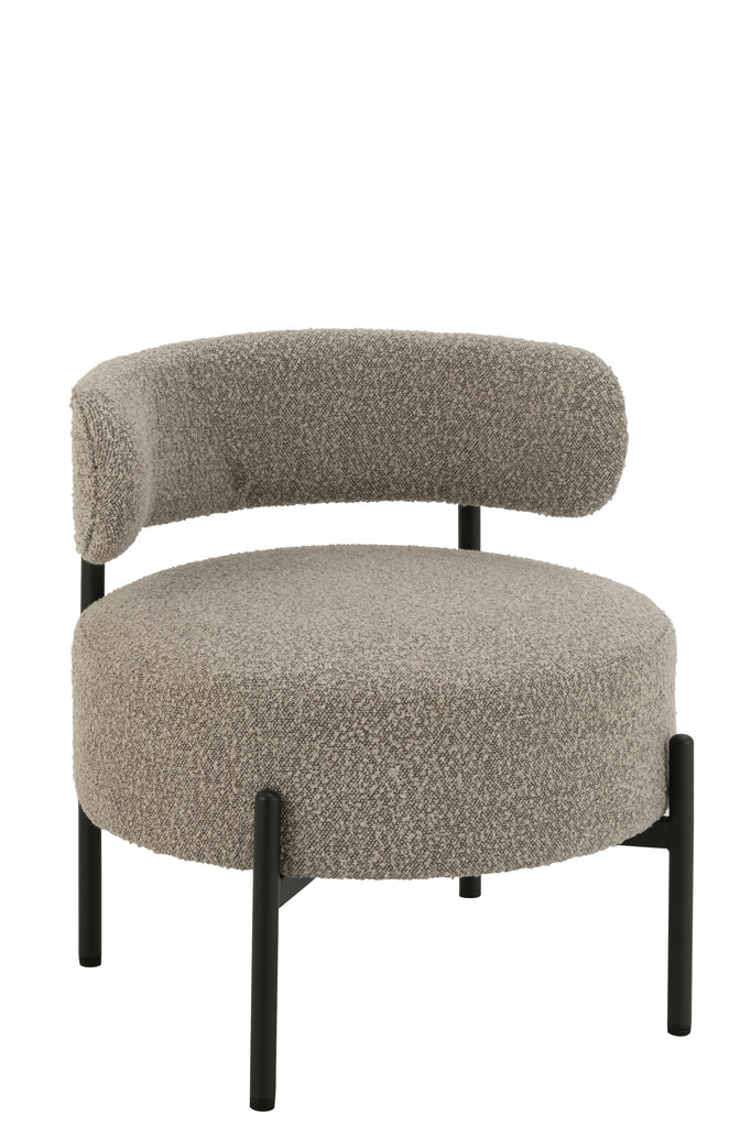 Lounge stoel Boucle Triplex/Polyester Grijs/Zwart