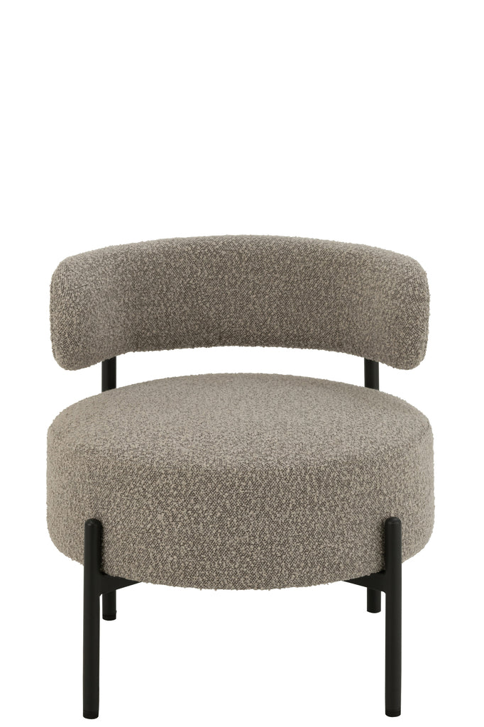 Lounge stoel Boucle Triplex/Polyester Grijs/Zwart