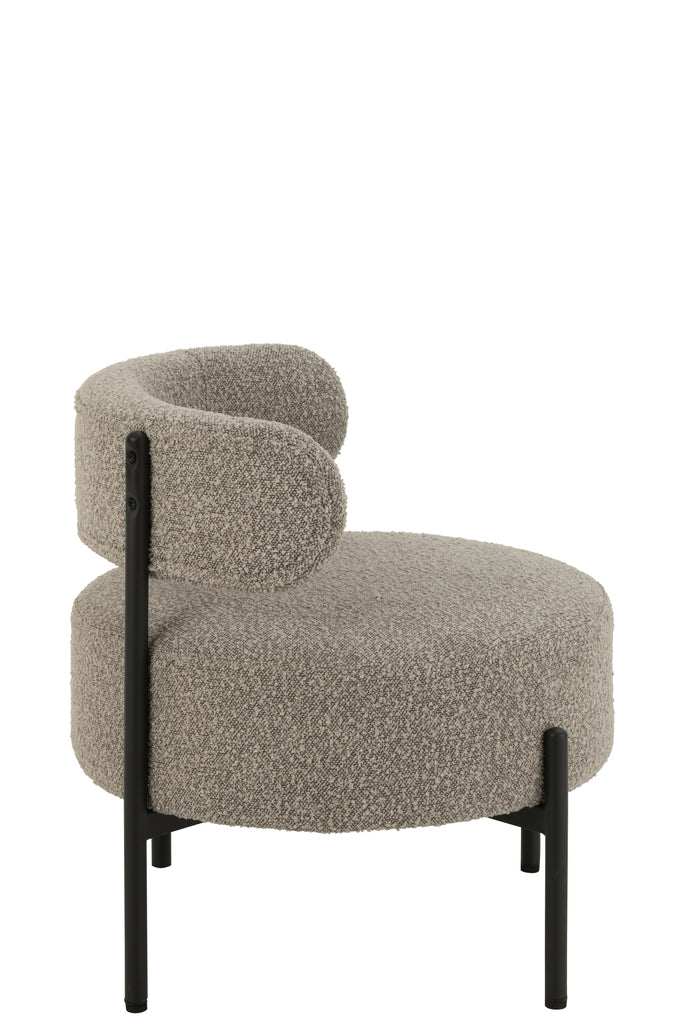Lounge stoel Boucle Triplex/Polyester Grijs/Zwart