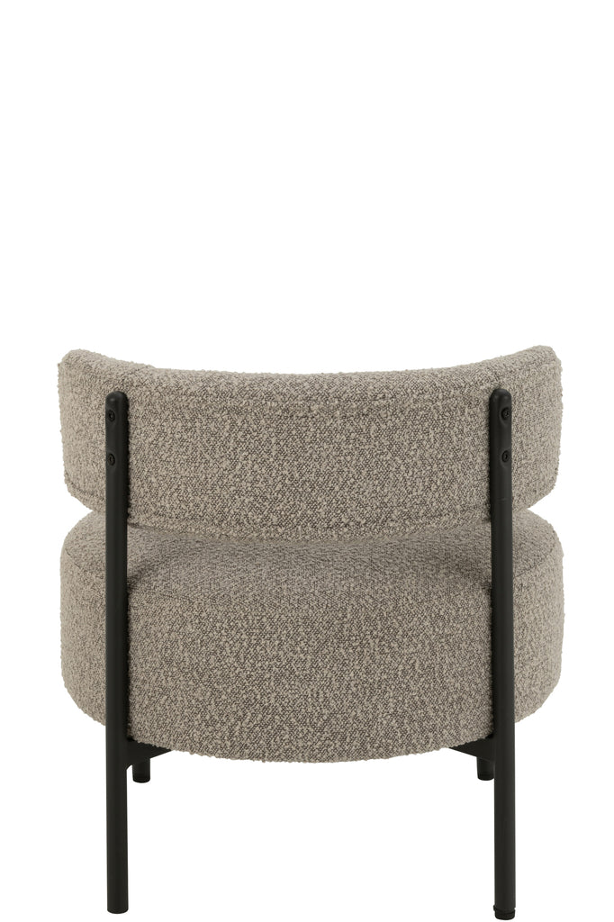 Lounge stoel Boucle Triplex/Polyester Grijs/Zwart