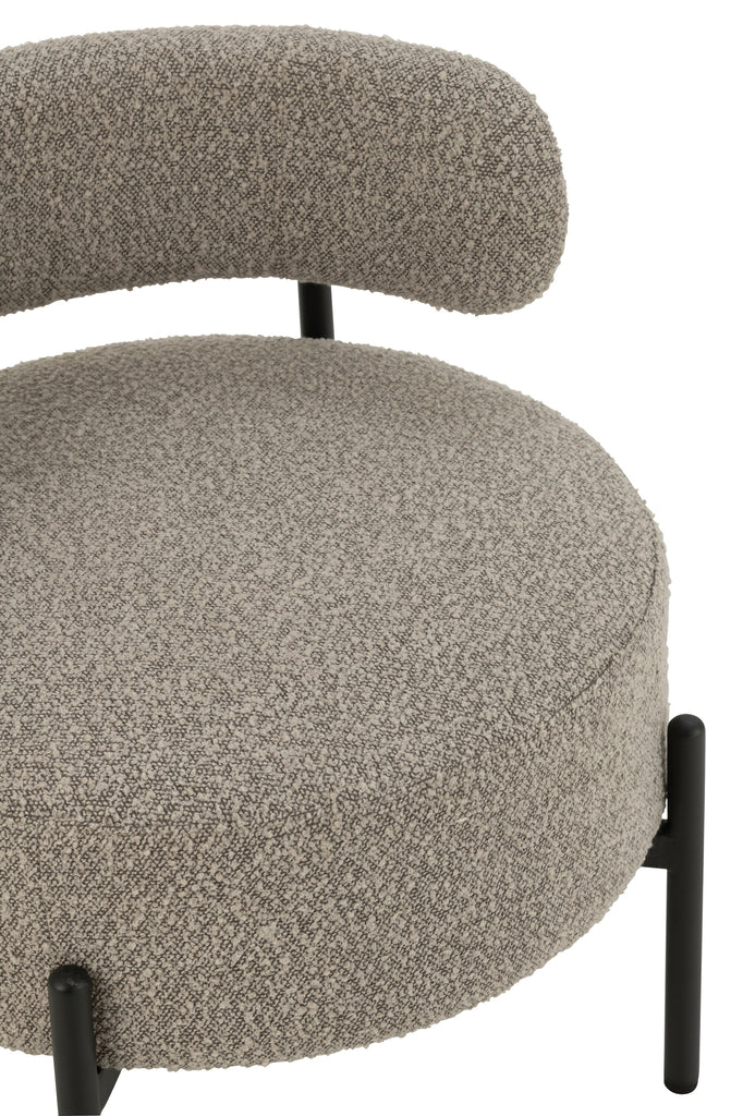 Lounge stoel Boucle Triplex/Polyester Grijs/Zwart