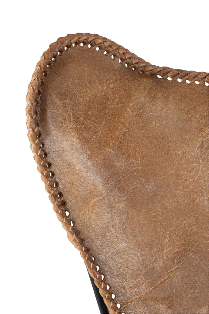 Lounge stoel Leer/Metaal Cognac