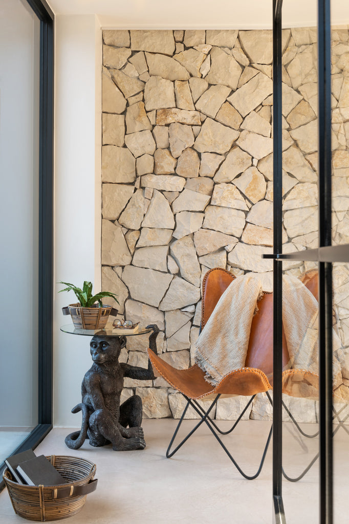 Lounge stoel Leer/Metaal Cognac