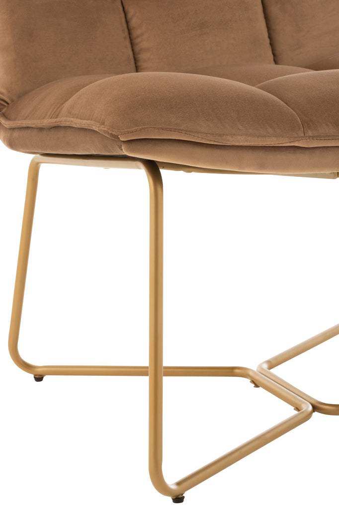 Lounge stoel Lisa Metaal/Textiel Bruin