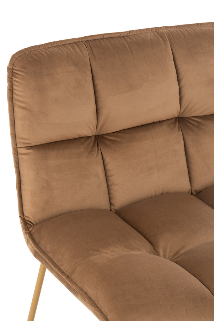 Lounge stoel Lisa Metaal/Textiel Bruin