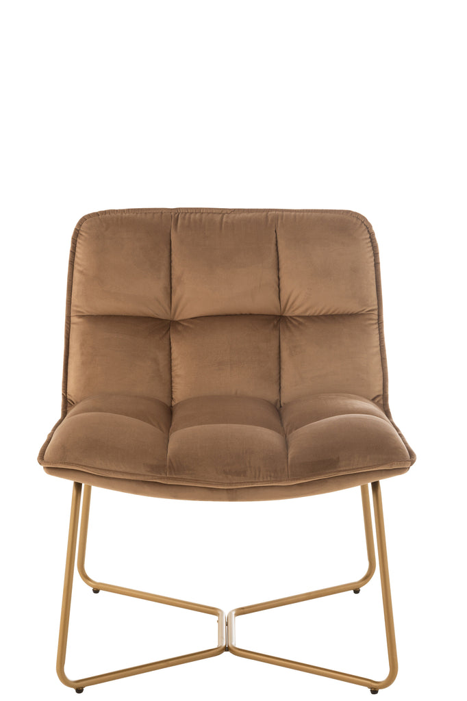Lounge stoel Lisa Metaal/Textiel Bruin