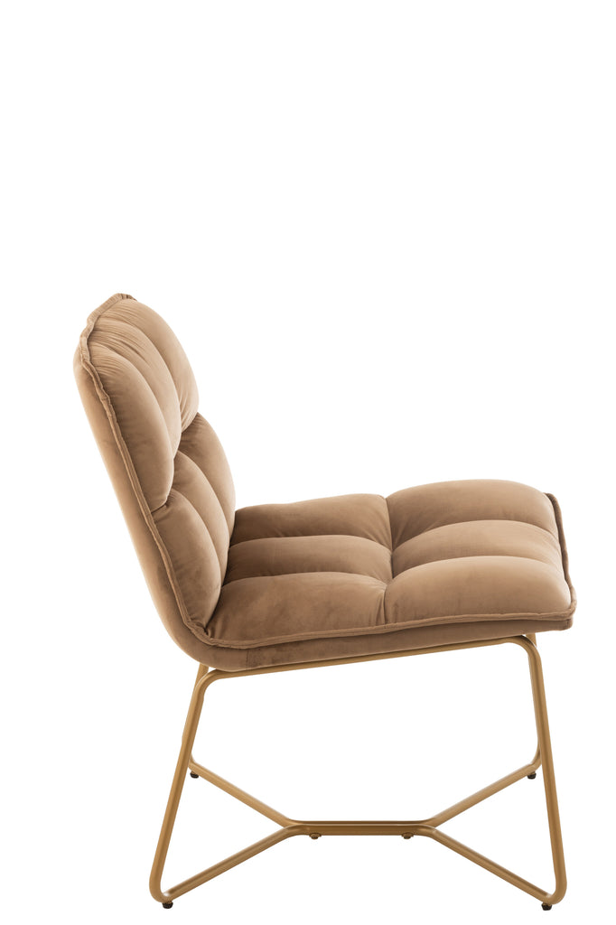 Lounge stoel Lisa Metaal/Textiel Bruin