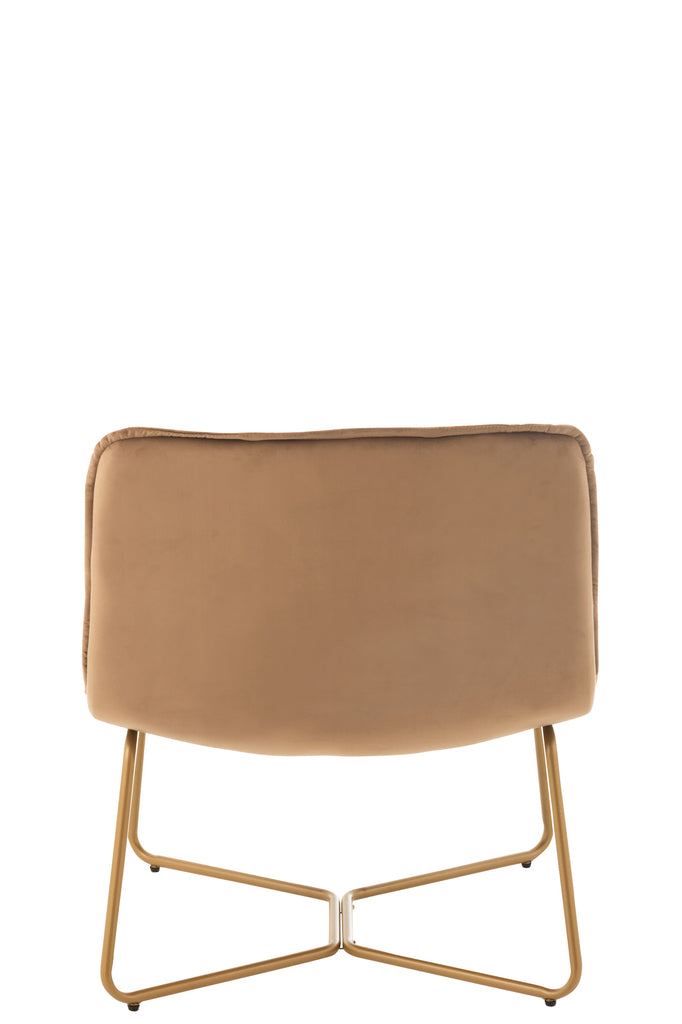 Lounge stoel Lisa Metaal/Textiel Bruin