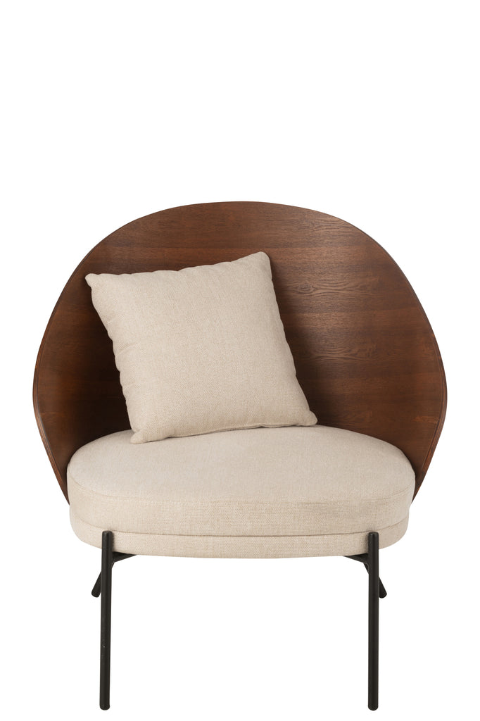 Lounge stoel enkelvoudig triplex/metaal bruin/grijs