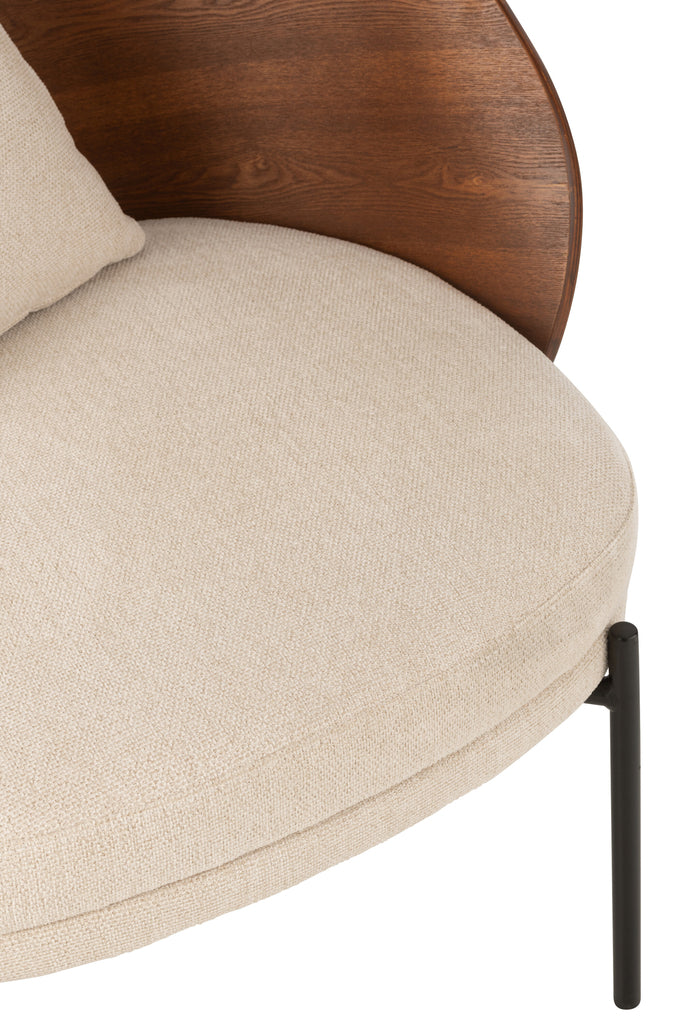 Lounge stoel enkelvoudig triplex/metaal bruin/grijs