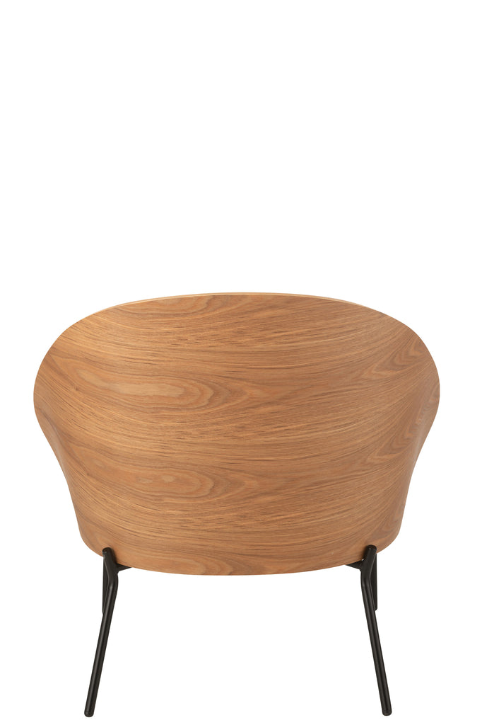 Lounge stoel Lone Ply Wood/Metaal Natuurlijk/Grijs