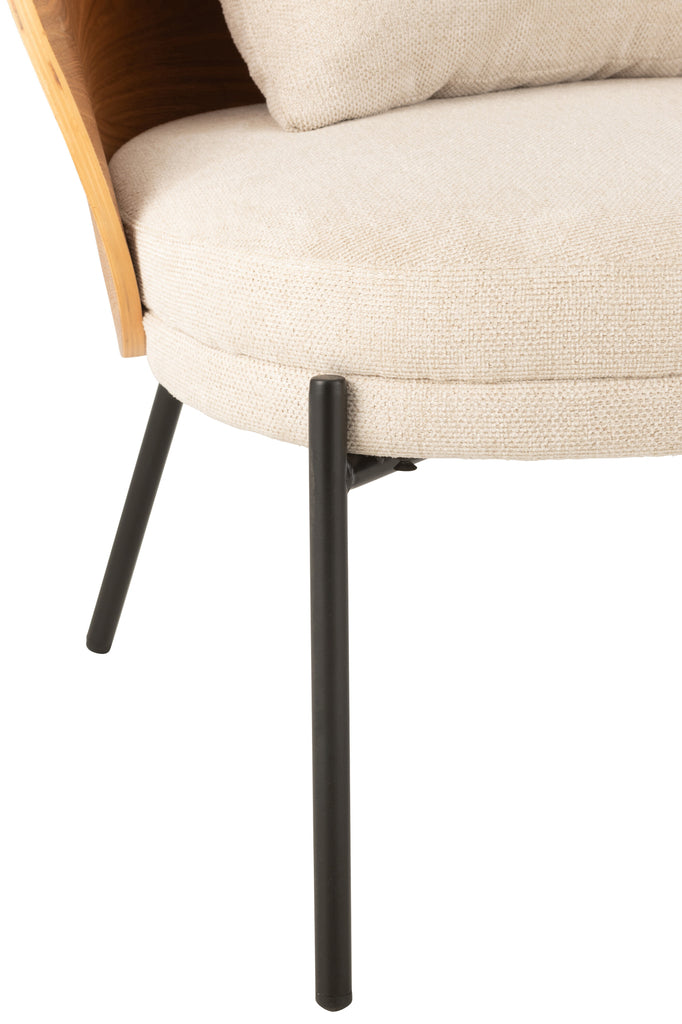 Lounge stoel Lone Ply Wood/Metaal Natuurlijk/Grijs