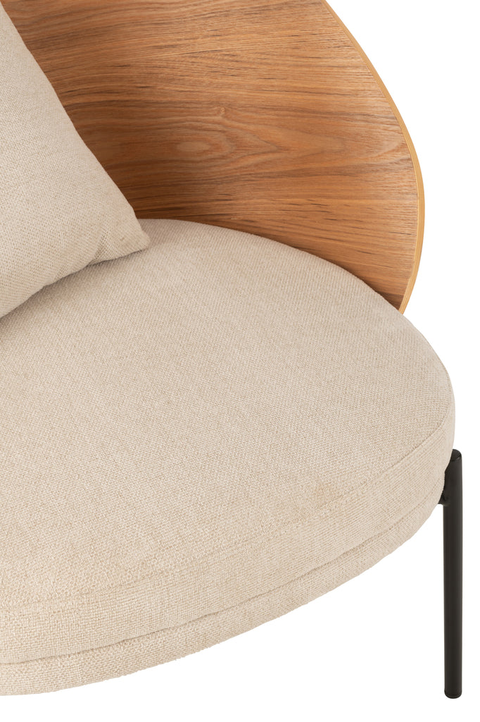 Lounge stoel Lone Ply Wood/Metaal Natuurlijk/Grijs