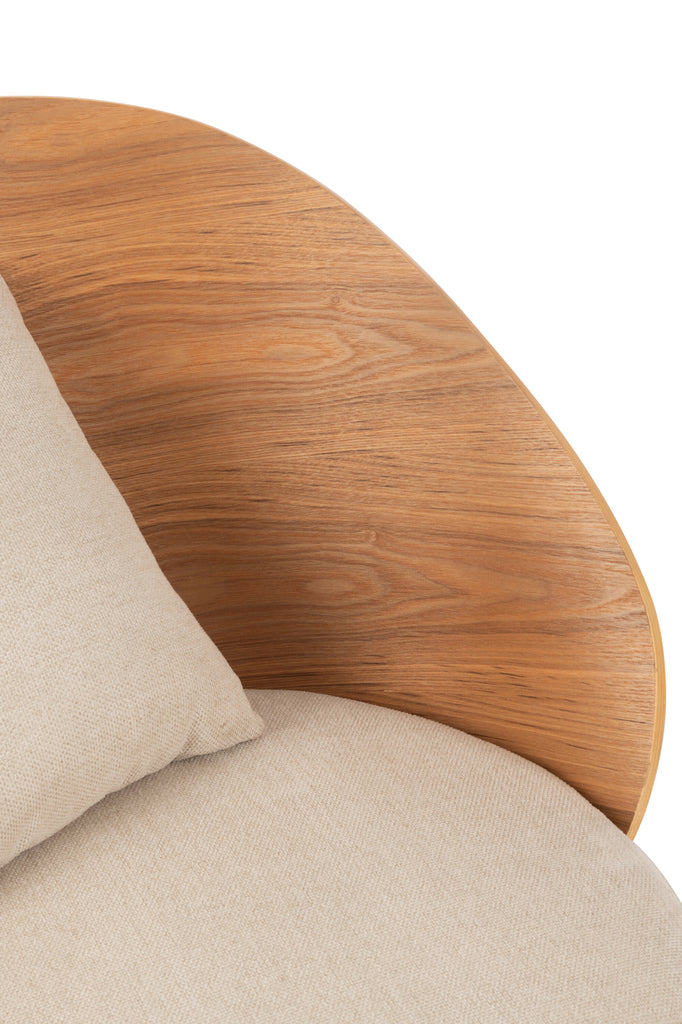 Lounge stoel Lone Ply Wood/Metaal Natuurlijk/Grijs