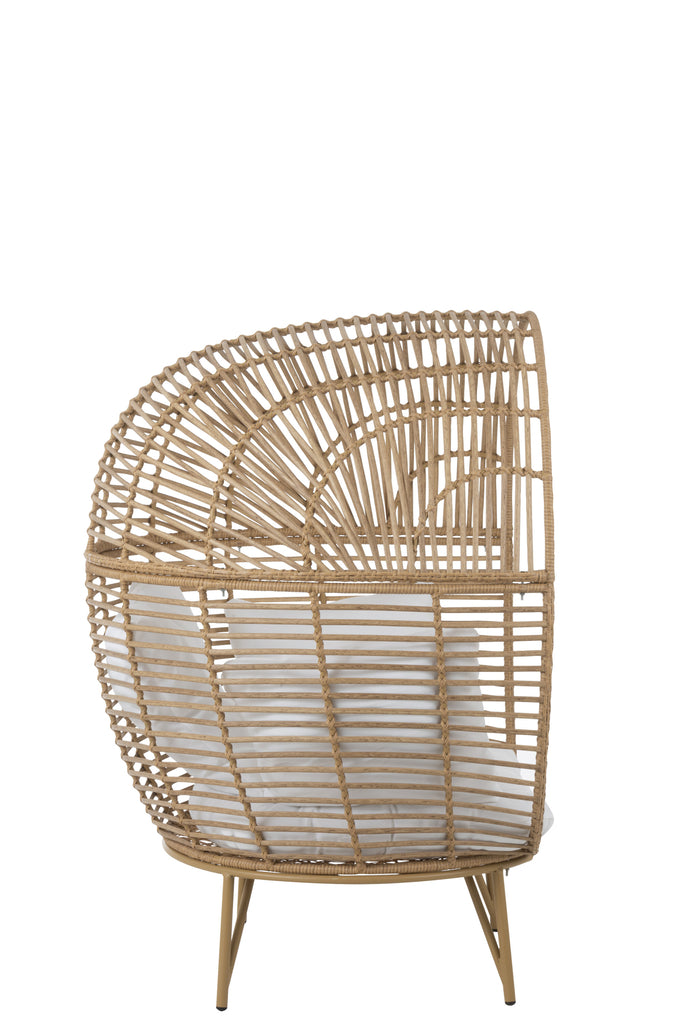 Lounge stoel Ovaal Staal Natuurlijk