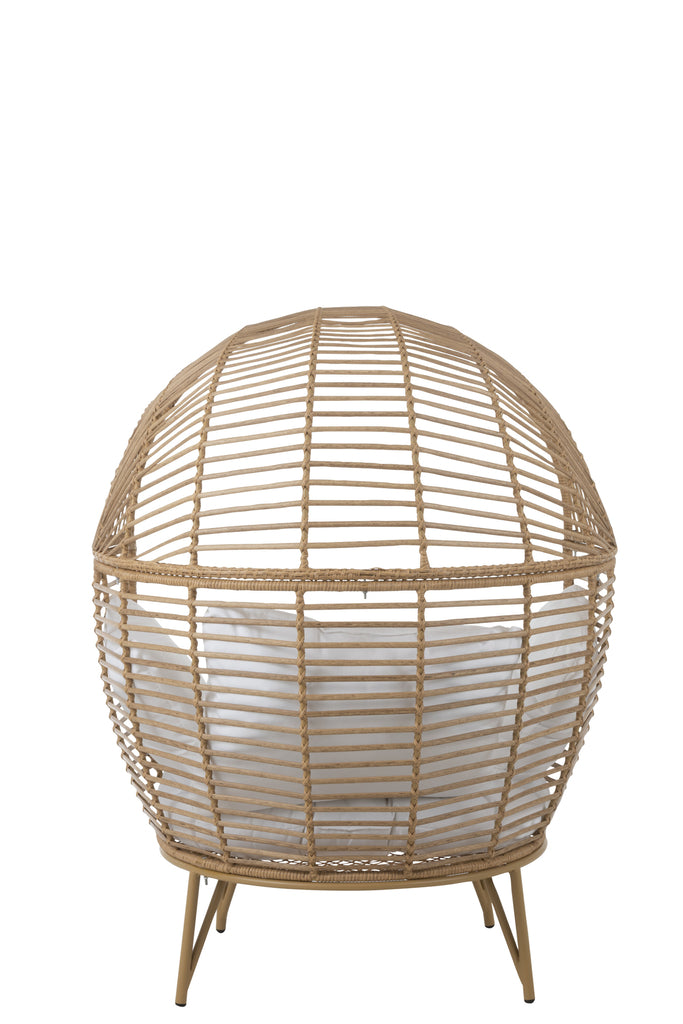 Lounge stoel Ovaal Staal Natuurlijk