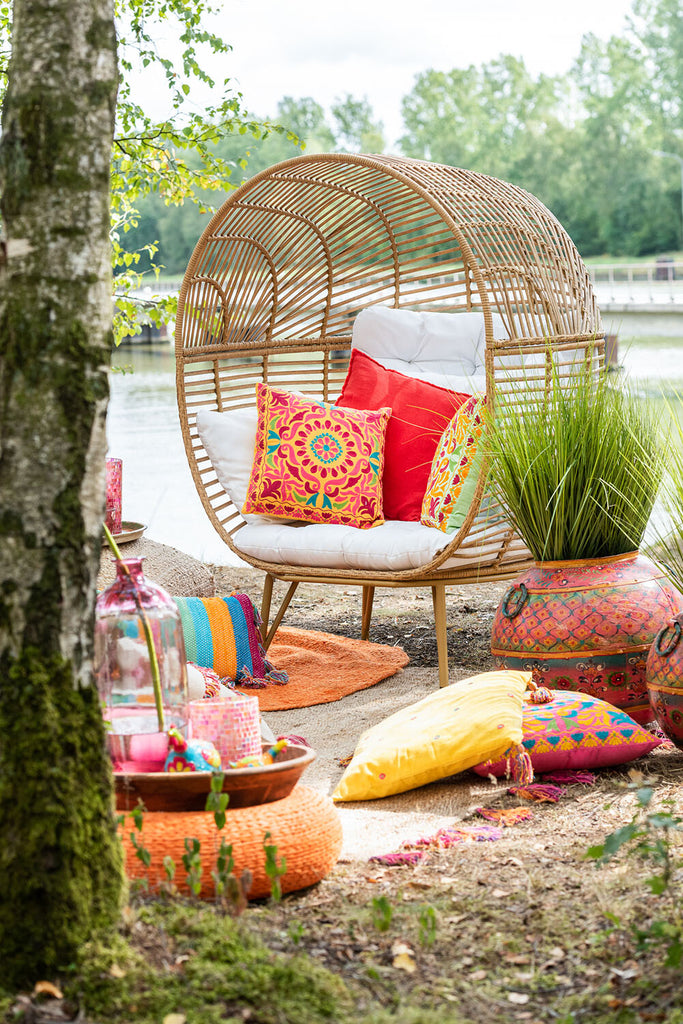 Lounge stoel Ovaal Staal Natuurlijk