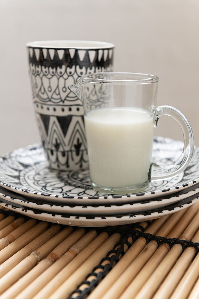 Mok Monochrome Boho Keramiek Zwart/Wit