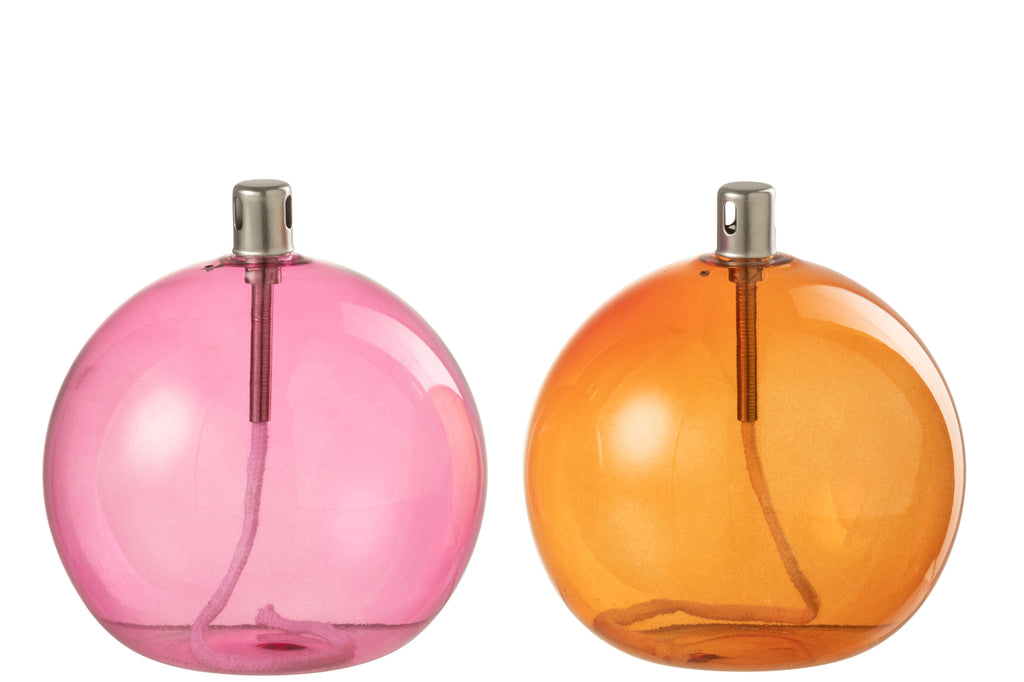 Olie Lamp Glas Goud/Roze Groot Assortiment Van 2