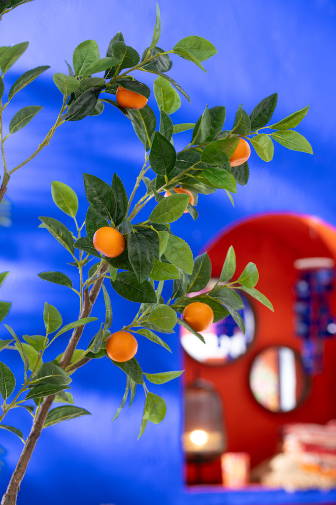 Sinaasappelboom in pot, Kunstmatig Oranje en Groen / Groot
