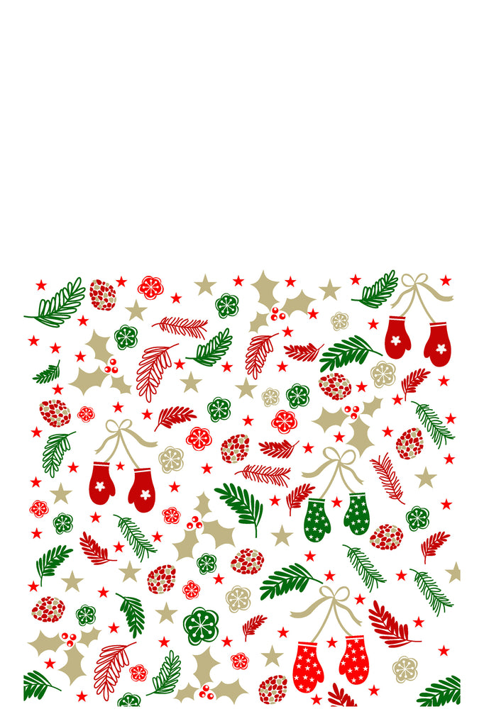 Pak 12 Servetten Kerst Achtergrond Papier Mix Groot.