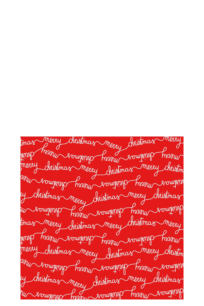 Pak van 20 servetten Vrolijk Kerstfeest Papier Rood/Wit Groot