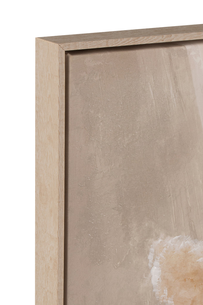 Schilderij Vaas Pampas Canvas/Hout Beige, set van 2