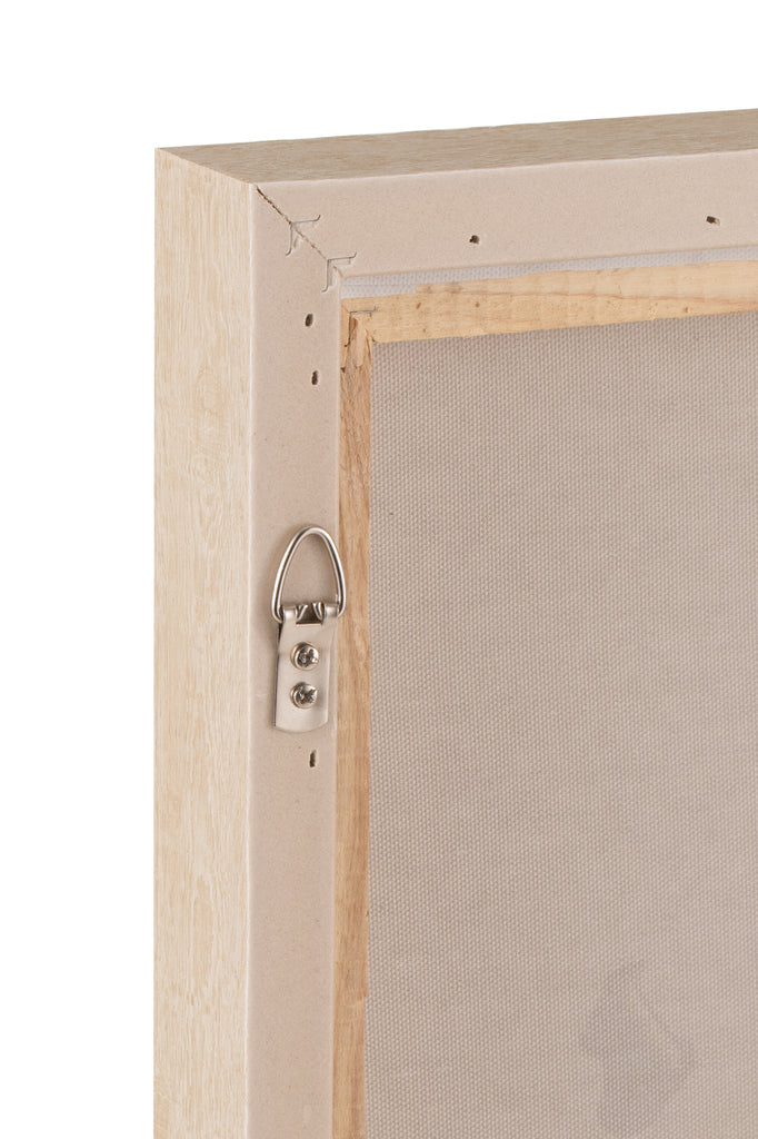 Schilderij Vaas Pampas Canvas/Hout Beige, set van 2