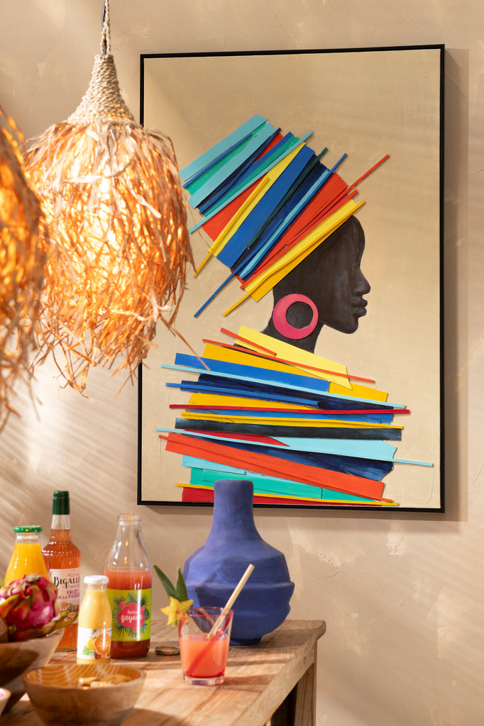 Schilderij Afrikaanse vrouw Hout/Canvas Mix (set van 2)