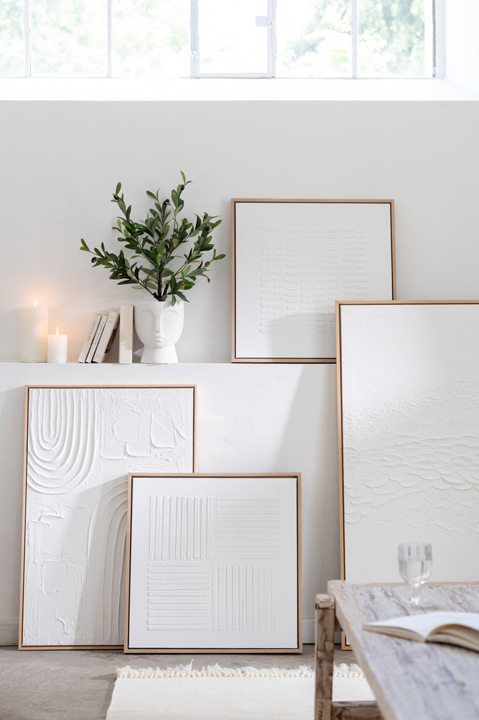 Painting Elise Canvas White, set of 2