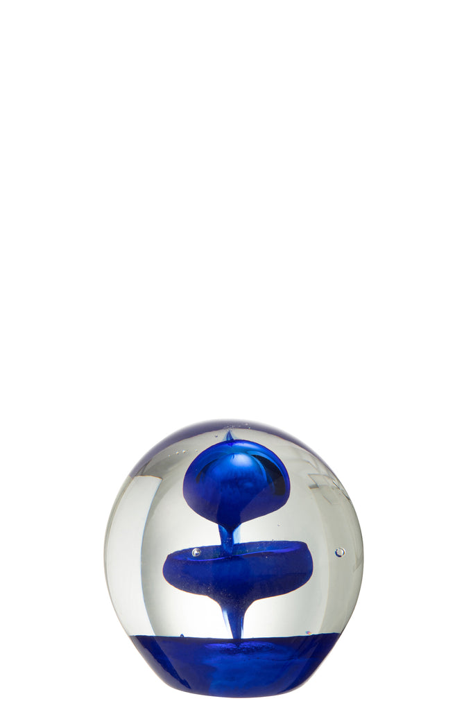 Presse papier Bubbelglas Blauw Klein