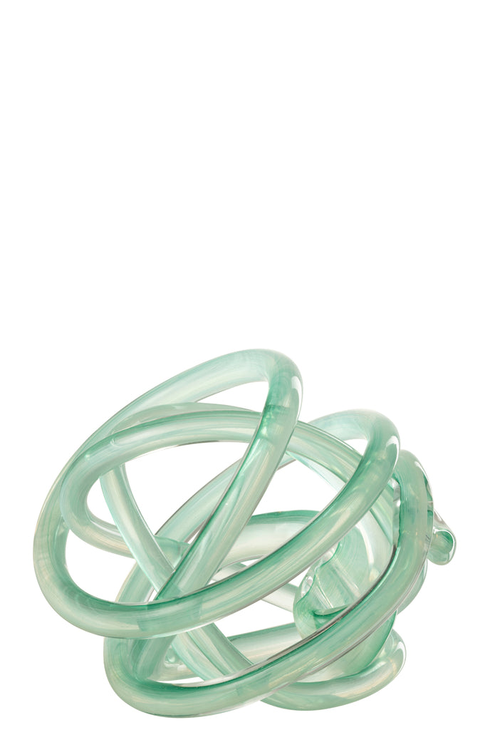 Presse papier Infinity Knoop Glas Turquoise/Transparant