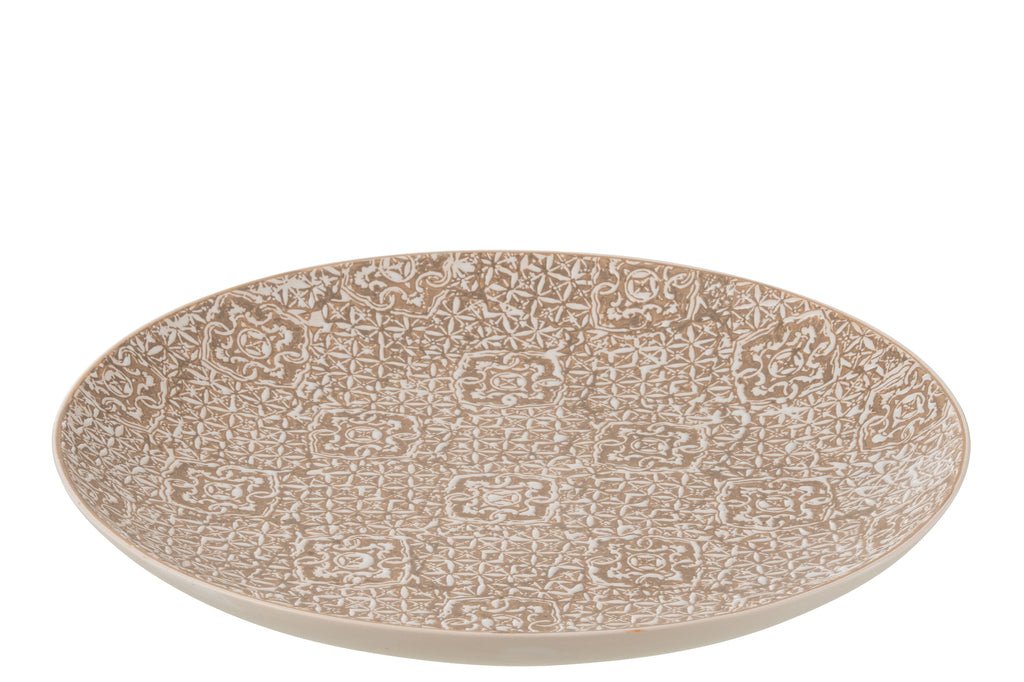 Plaat Decoratief Wabi Porselein Beige/Wit