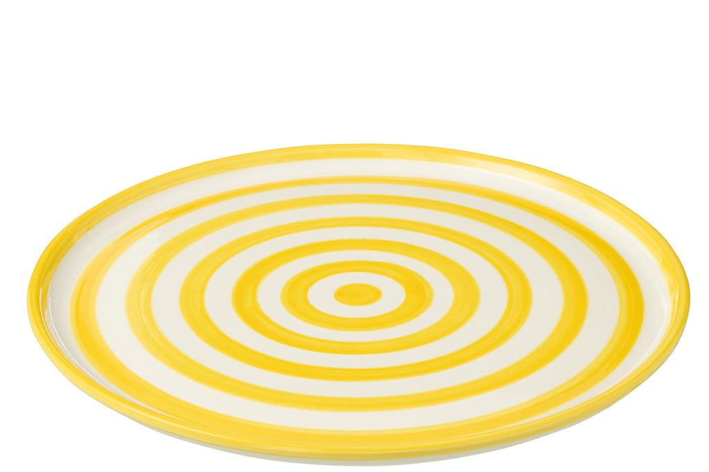 Plaat Granada Strepen Keramiek Wit/Geel