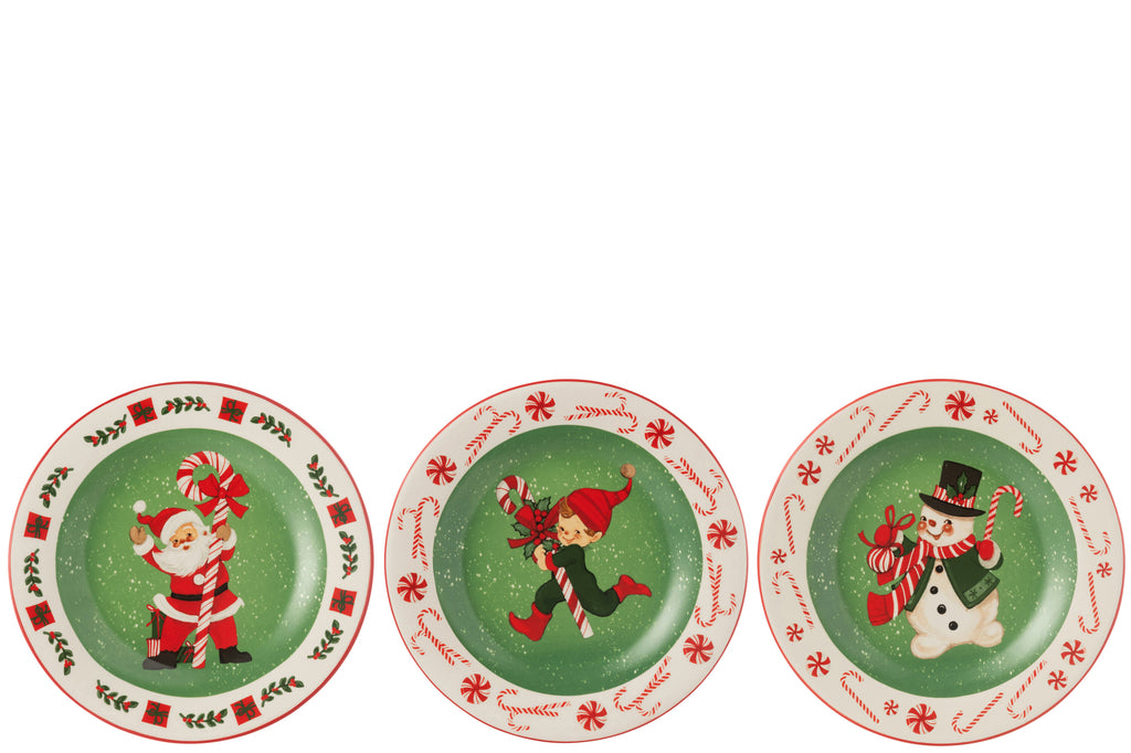 Plaat Ronde Kerst Dolomiet Mix Assortiment Van 3