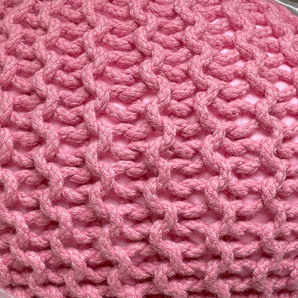 Pouf Ø 55 cm Gebreide poef Krukje Zwembad Tuin Binnen & Buiten wasbaar bleekroze