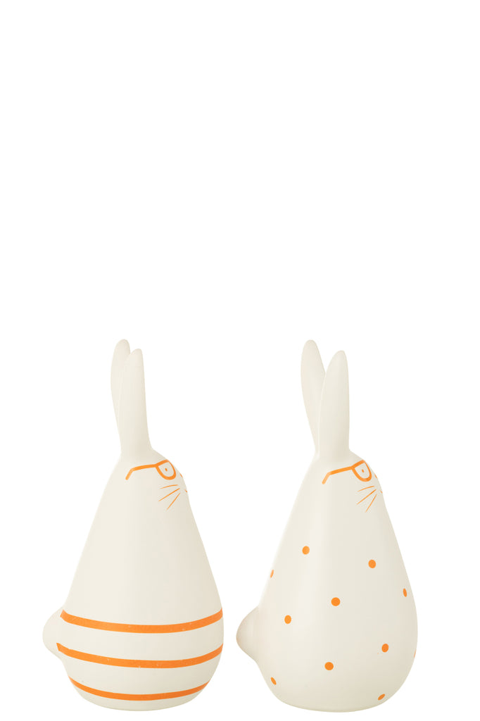 Rabbit Glasses Orange Ceramic Medium Assortment Of 2
