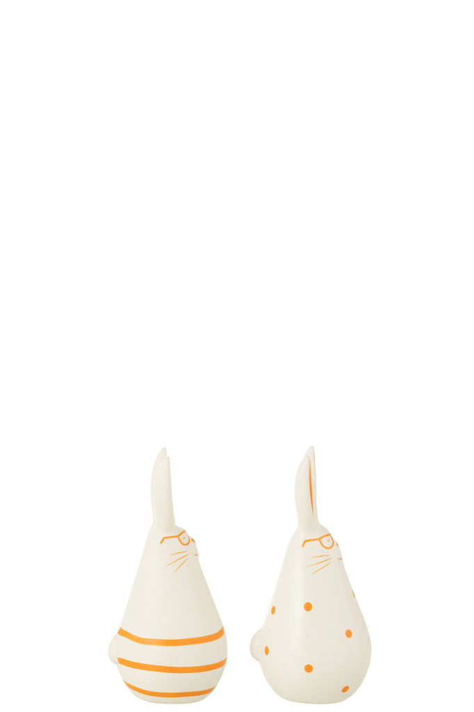 Rabbit Glasses Orange Ceramic Small Assortment Of 2