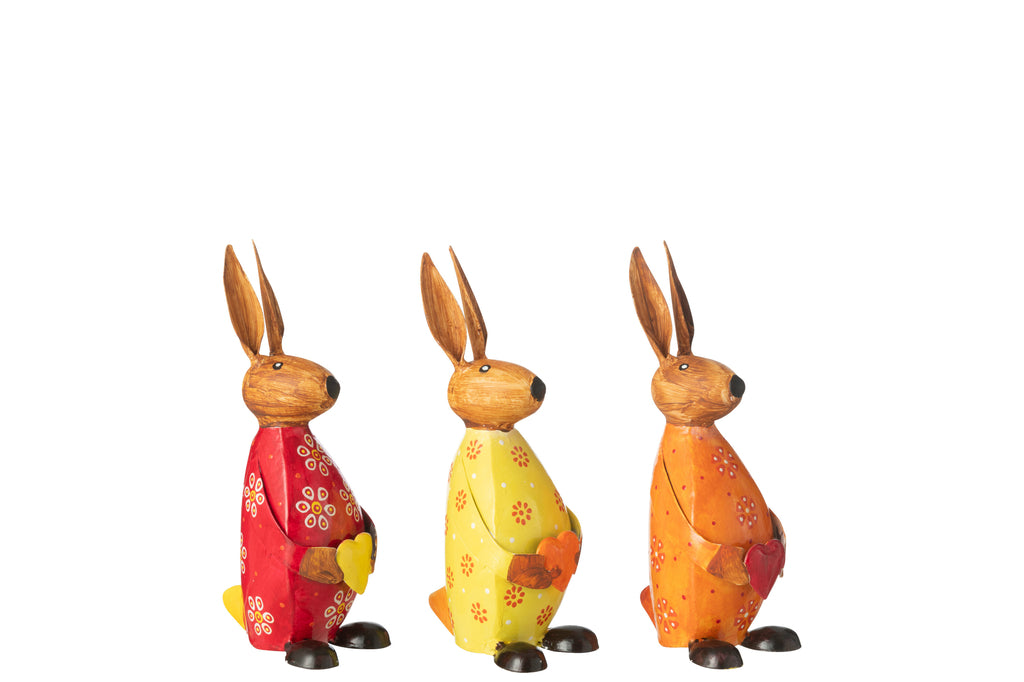 Rabbit Holding Heart Iron Mix Small Assortment Of 3