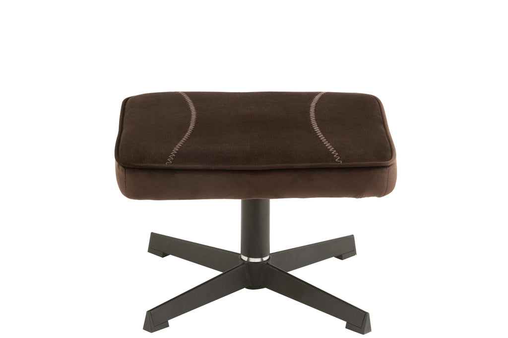 Ontspannen Bank + Voetenbank Metaal/Textiel Donkerbruin