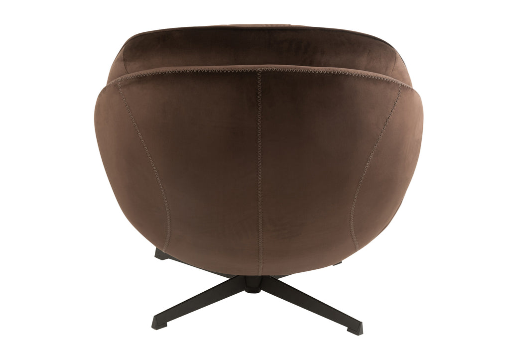 Ontspannen Bank + Voetenbank Metaal/Textiel Donkerbruin