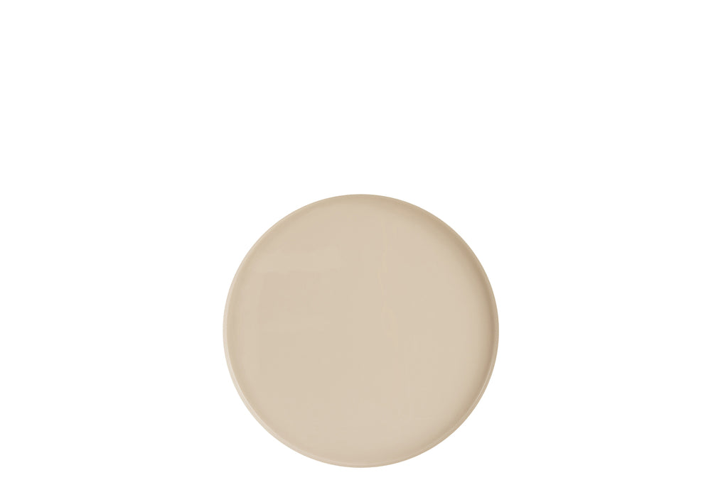 Set van 2 schalen metaal lak beige