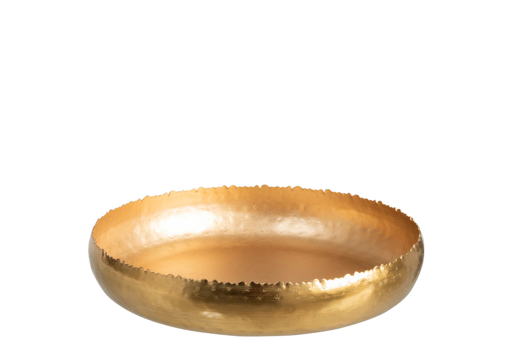 Set van 2 ronde metalen gouden borden