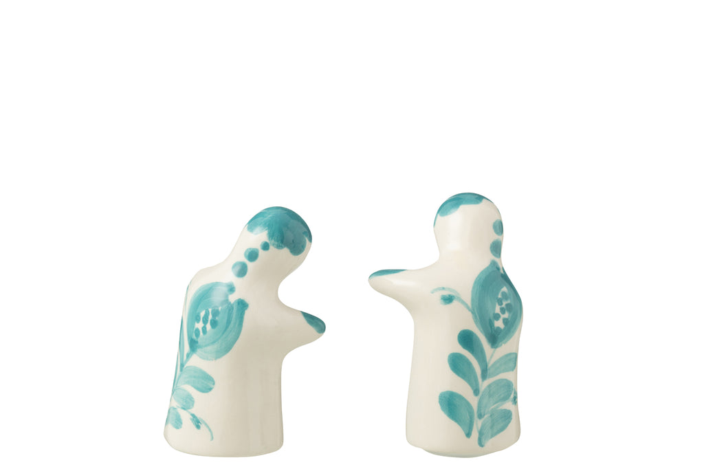 Zout& Peperset Granada Keramiek Wit/Aqua