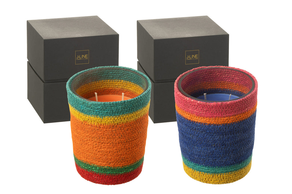 Geurende Kaars Mand Blauwe Was Medium-55 uur Assortiment Van 2