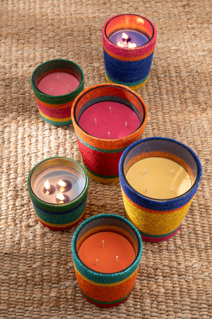 Geurende Kaars Mand Roze Was Mix Klein-45 uur Assortiment Van 2