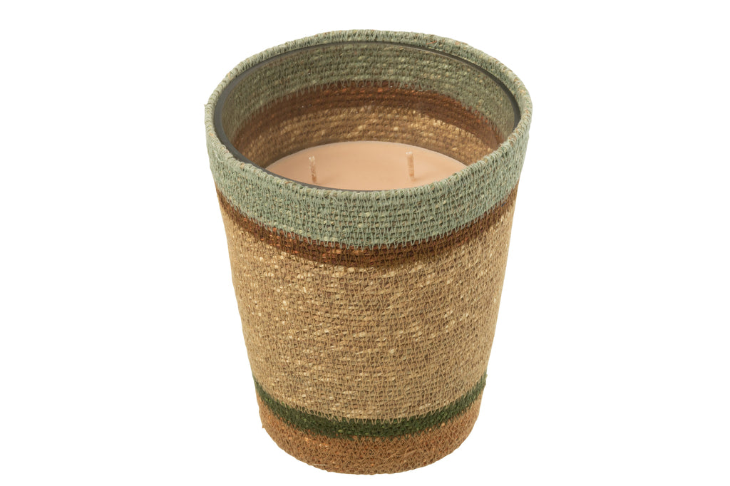 Geurkaarsmand Was Beige/Blauw Groot-75 Uur