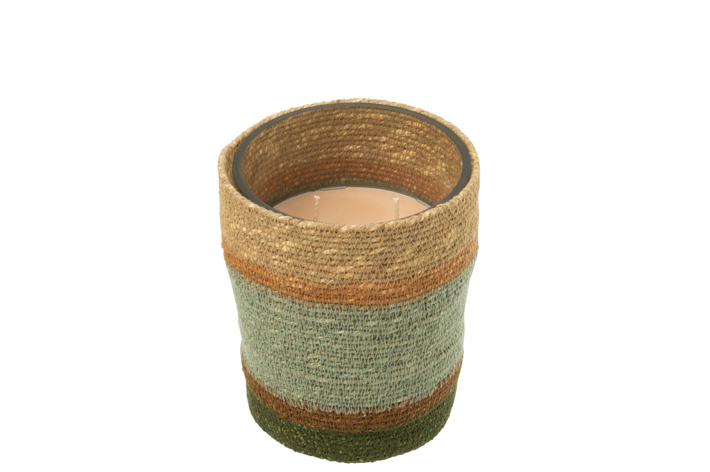 Geurkaarsmand Was Beige/Blauw Medium-55 Uur