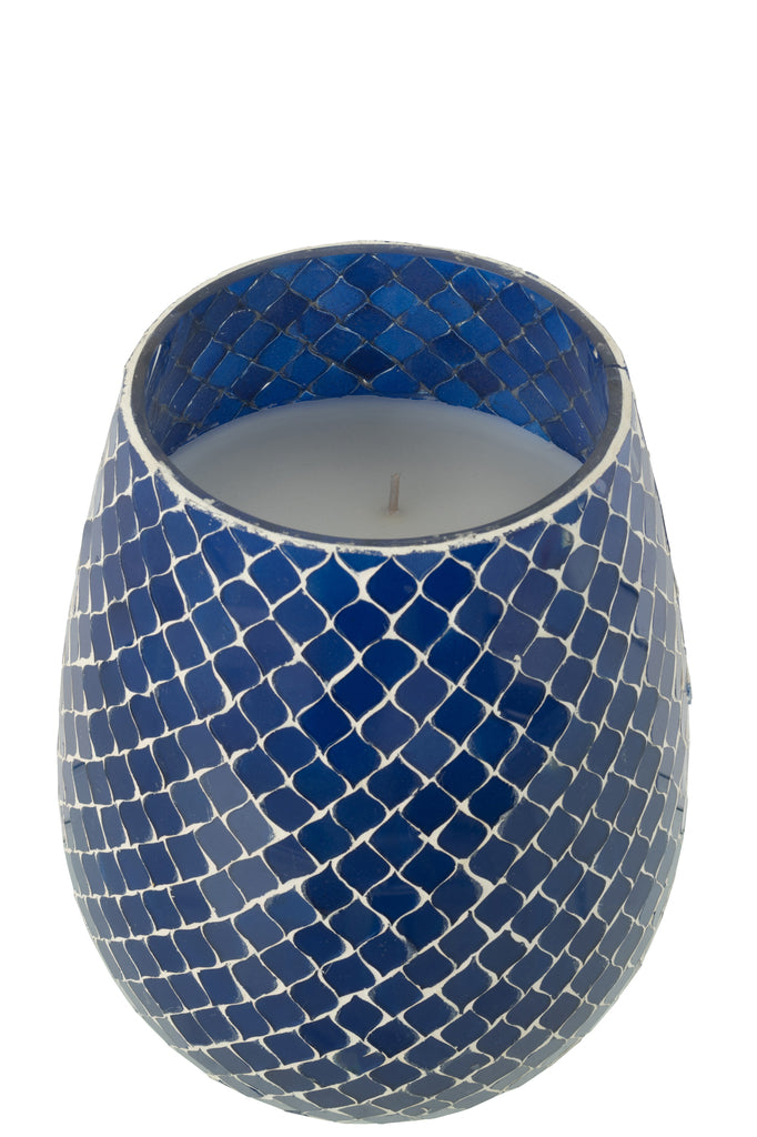 Geurkaars Mia Mosaic Blauw Medium-120H