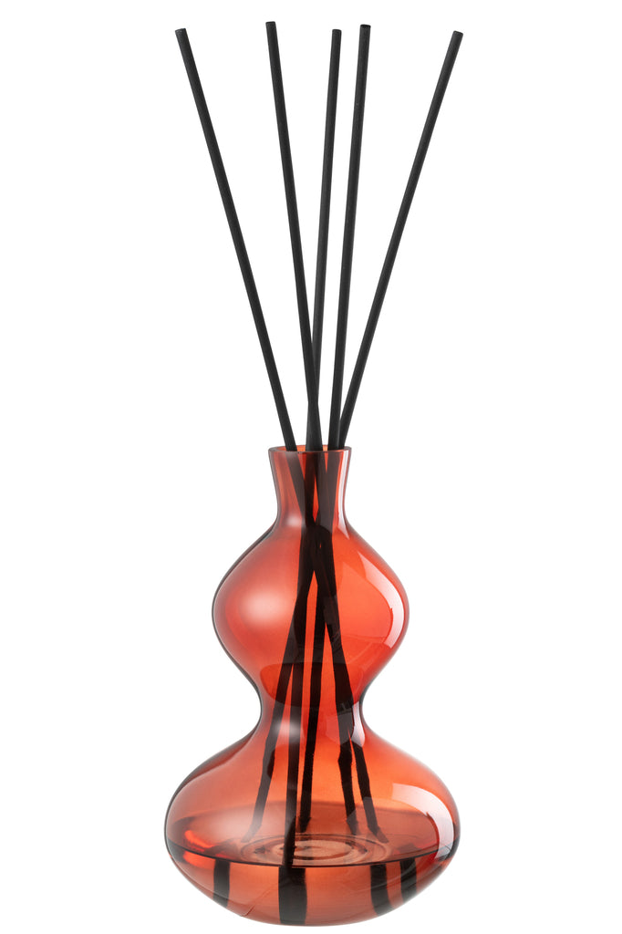 Geurige Olie Olijf & Wierook Glas Rood Groot